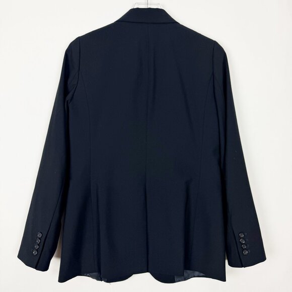 J. Crew Boyfriend Blazer Womens Size 6 Black Longline Wool Blend Single Breasted - Picture 12 of 14